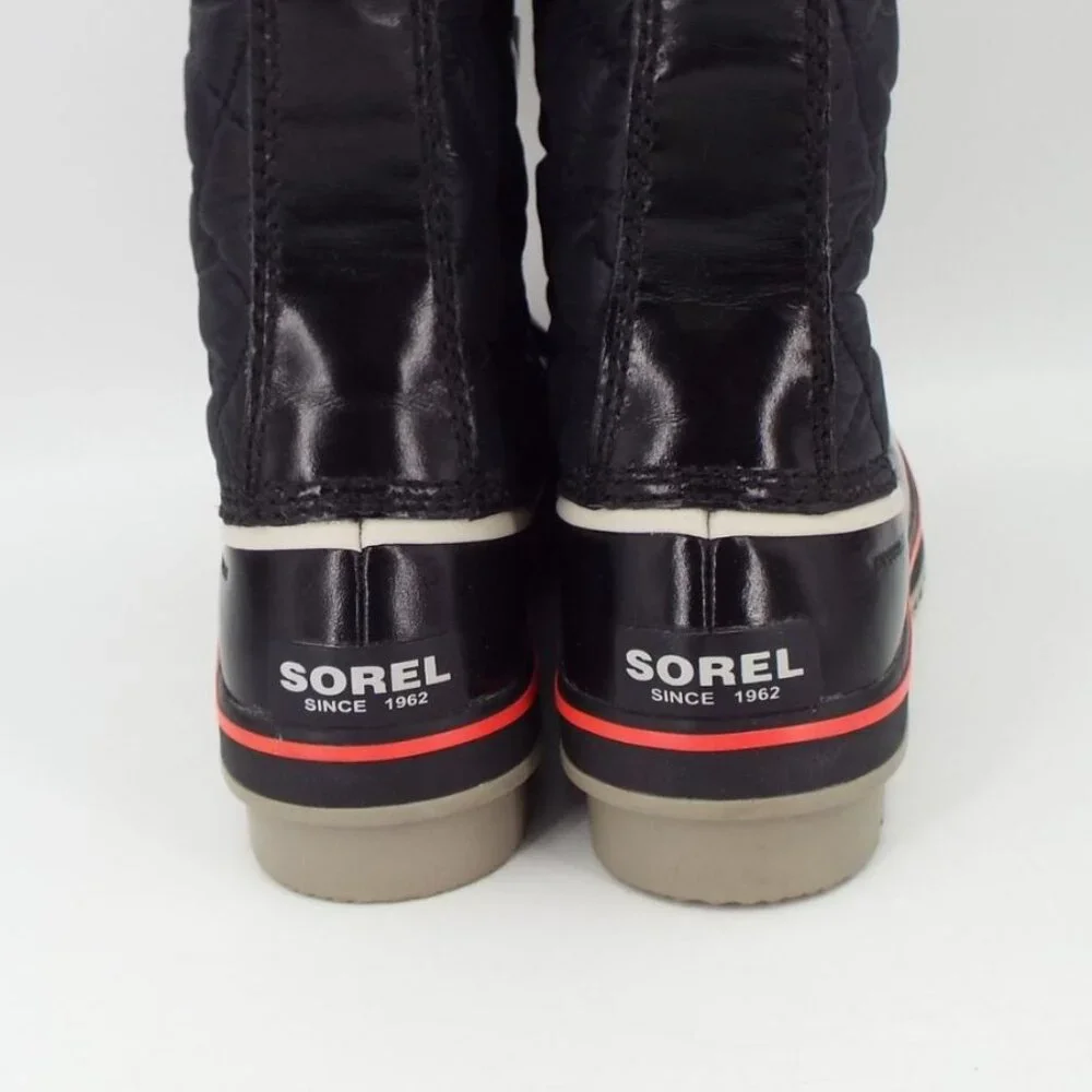 Sorel Tofino Cate NL2191-010 Black Quilted Waterproof Faux Fur Boots Size 8